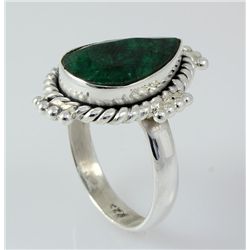 EMERALD BERYL 26.97CTW STERLING SILVER RING