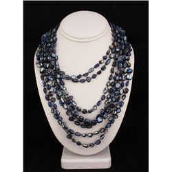 890.00CTW BLUE 8 ROW MOTHER OF PEARL NECKLACE