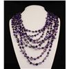 Image 1 : 922.50CTW PURPLE 8 ROW MOTHER OF PEARL NECKLACE
