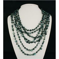815.00CTW GREY GREEN 7 ROW MOTHER OF PEARL NECKLACE