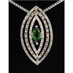 Marquie Design 5.00g Silver Chorme Diopside Pendant 0.70ctw