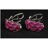 Image 1 : 12.00ctw Pink Ruby Sterling Silver Cluster Earring 4.16g