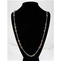 Smokey Topaz 64.80CT SilverCableLinkChain Necklace 12.84g