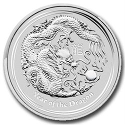 2012 10 oz Silver Australian Lunar Year of the Dragon Coin
