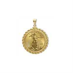 2012 1/2 oz Gold Eagle Pendant (Rope-ScrewTop Bezel) 14KT