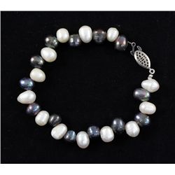 105.23CTW 9" WHITE-BLACK FRESHWATER PEARL BRACELET METAL LOCK PHILIPPINES