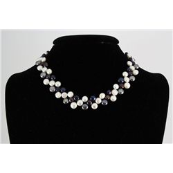 201.3CTW 12" WHITE-BLACK SIOPAO NECKLACE METAL LOCK PHILIPPINES