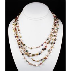 152.78CTW Multi Color Thread Freshwater Pearl Necklace
