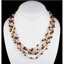 161.00CTW Multi Color Thread Freshwater Pearl Necklace
