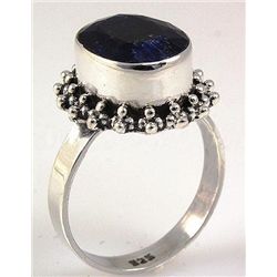 SAPPHIRE CORRUNDUM 27.60CTW ANTIQUE LOOKS .925 RING