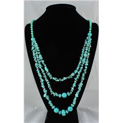500.91CTW FASHION CHUNKY TURQUOISE NECKLACE