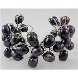 238.94CTW BLACK FRESHWATER FLOWER BANGLE BRACELET PHILIPPINES