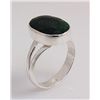 Image 1 : EMERALD BERYL 21.26CTW BEZEL DESIGN SILVER RING