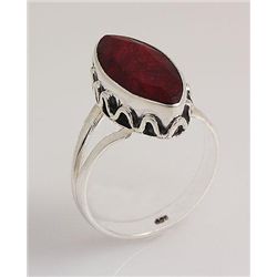 RUBY CORRUNDUM 23.75CTW ANTIQUE LOOKS .925 RING