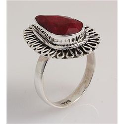 RUBY CORRUNDUM 27.00CTW ANTIQUE LOOKS .925 RING
