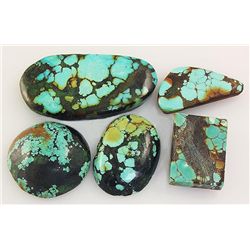 Natural Turquoise 173.00ctw Loose Small Gemstone Lot of 5