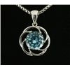 Image 1 : 5.75CTW Blue Topaz Flower Design .925 Pendant 2.18g