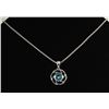 Image 2 : 5.75CTW Blue Topaz Flower Design .925 Pendant 2.18g