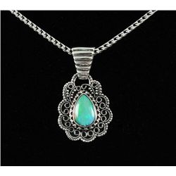Cabochon Opal 14.30ctw Antique Design .925 Pendant
