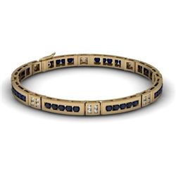 Sapphire 2.96 ctw& Diamond Bracelet14kt W OR Y Gold