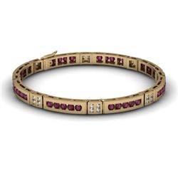 Ruby 2.96 ctw & Diamond Bracelet14kt W OR Y Gold