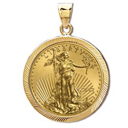 2012 1/4 oz Gold Eagle Pendant (Diamond-Prong Bezel) 14kt
