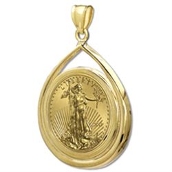 2012 1/2 oz Gold Eagle Teardrop Pendant (Prong Bezel) 14KT