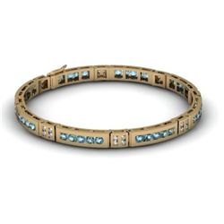 Aqua Marine 2.56 ctw & Diamond Bracelet14kt W OR Y Gold