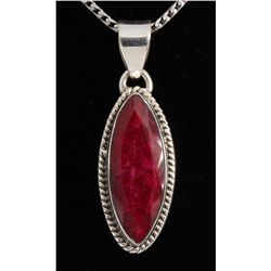 RUBY CORRUNDUM 23.28CTW STERLING SILVER PENDANT