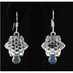 Cabochon Opal 0.54ctw Star Design 0.925 Hook Earring 3.5g