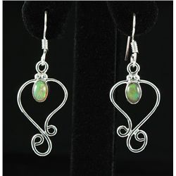 Cabochon Opal 0.60ctw Antique Design .925 Earring 2.25g