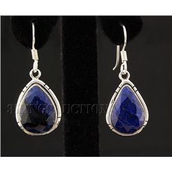 SAPPHIRE CORRUNDUM 29.37CTW SILVER HOOK EARRING