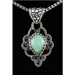 Cabochon Opal 13.15ctw Antique Design .925 Pendant