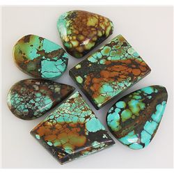 Natural Turquoise 198.41ctw Loose Small Gemstone Lot of 6