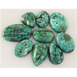 Natural Turquoise 194.58ctw Loose Small Gemstone Lot of 9