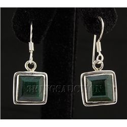 EMERALD BERYL 30.00CTW SILVER HOOK EARRING