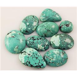 Natural Turquoise 185.03ctw Loose Small Gemstone Lot of 9