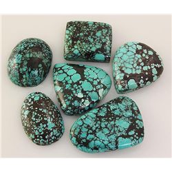 Natural Turquoise 184.22ctw Loose Small Gemstone Lot of 6