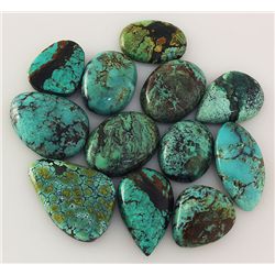Natural Turquoise 221.34ctw Loose Small Gemstone Lot of 12
