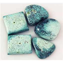 Natural Turquoise 168.90ctw Loose Small Gemstone Lot of 5