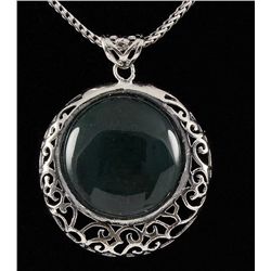 8.97GRAMS LABRODORITE SILVER MESH FRAME PENDANT