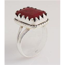 RUBY CORRUNDUM 27.58CTW UNIQUE DESIGN .925 RING