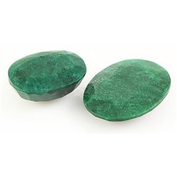 168.48ctw Faceted Loose Emerald Beryl Gemstone Lot of 2