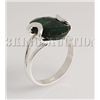 Image 1 : EMERALD BERYL 22.55CTW UNIQUE DESIGN SILVER RING