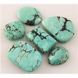 Natural Turquoise 142.55ctw Loose Small Gemstone Lot of 6