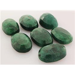 220.28ctw Faceted Loose Emerald Beryl Gemstone Lot of 7