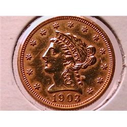 1903 $2.5 Gold Liberty AU50