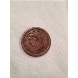 1851 Braided Hair Cent AU