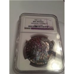 1880-S MORGAN DOLLAR MS-65 TONED NGC DETAILS