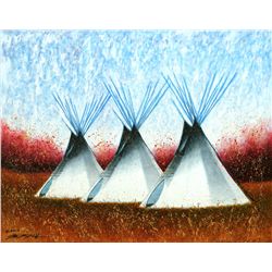 Allen Knowshisgun, oil on canvas